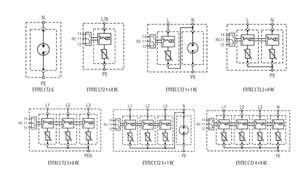 Креслення 2 Обмежувач перенапруги ЕТІ ЕТІТЕС C T2 275/20 (3+0) 3p