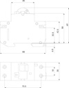Креслення Диференційний автоматичний вимикач ETI KZS-2M C 40/0,03 тип AC (10kA)