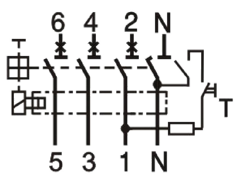 Креслення 2 Диференційний автоматичний вимикач ETI KZS-2M C 40/0,03 тип AC (10kA)