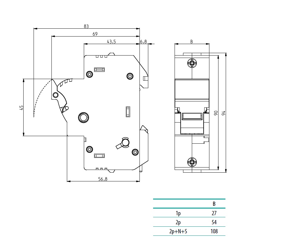 Креслення EFH 14 1P 50A 1000V DC