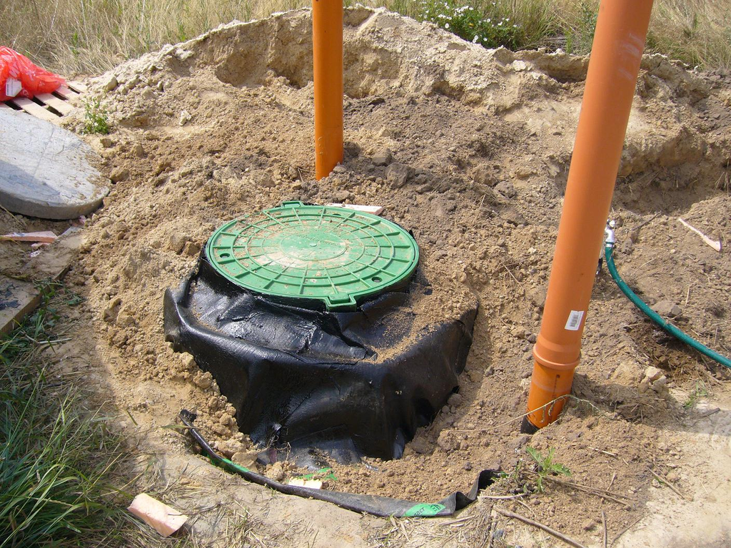 Sump installation for a 40 kW heat pump