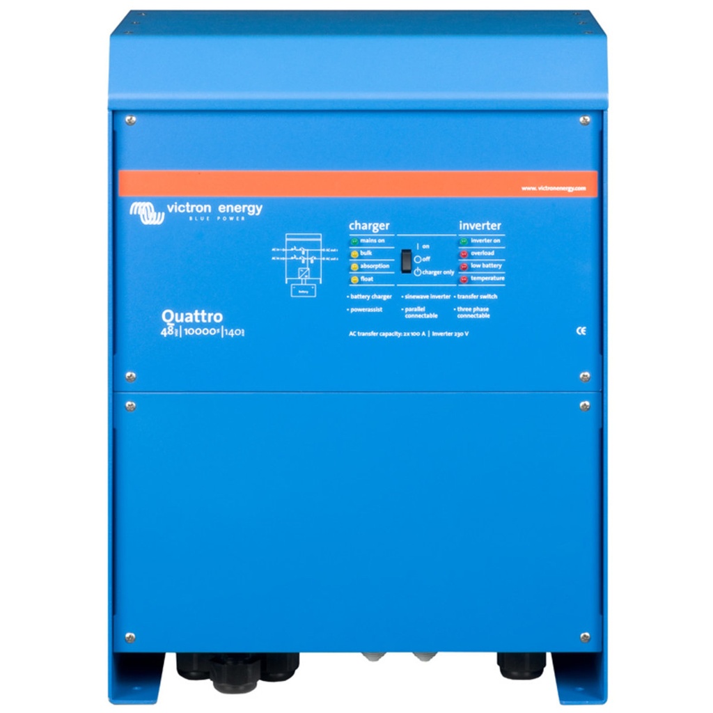 Hybrid inverter Victron Energy Quattro 48/10000/140-100/100 (10 kVA/8 kW, 1 phase, without MPPT)