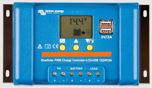 Charge controller Victron Energy BlueSolar PWM-LCD&USB 12/24V-5A (5A, 12/24 V)
