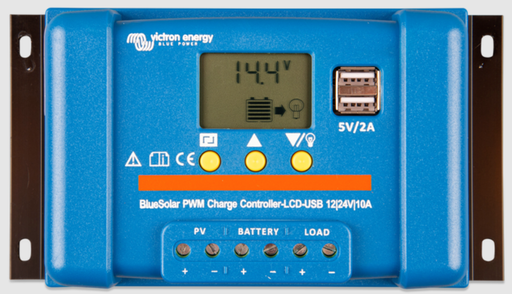 Charge controller Victron Energy BlueSolar PWM-LCD&USB 12/24V-10A (10A, 12/24 V)