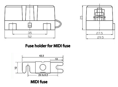 Плавкой предохранитель VictronEnergy MIDI fuses 30A/58V