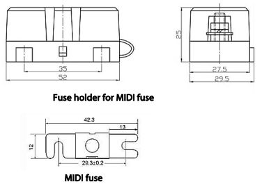 Плавкий предохранитель VictronEnergy MIDI fuses 40A/58V