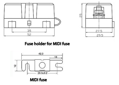 Fuse holder VictronEnergy MIDI fuses 50A/58V