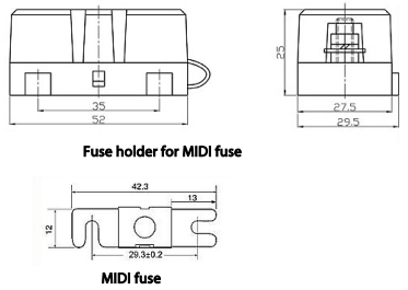 Fuse holder VictronEnergy MIDI fuses 60A/58V