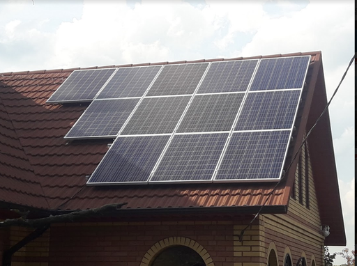 Installation of solar panels on rooftops, kW