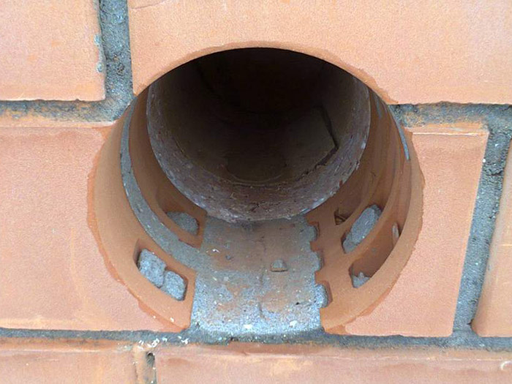 Passage through brick/wall thickness up to 550mm, diameter up to 18mm