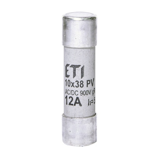 Запобіжник ETI CH 10x38 gR-PV 12A 900V (50kA AC/8kA DC)