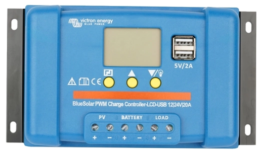 Laderegler Victron Energy BlueSolar PWM-LCD&USB 12/24V-20A (20A, 12/24V)